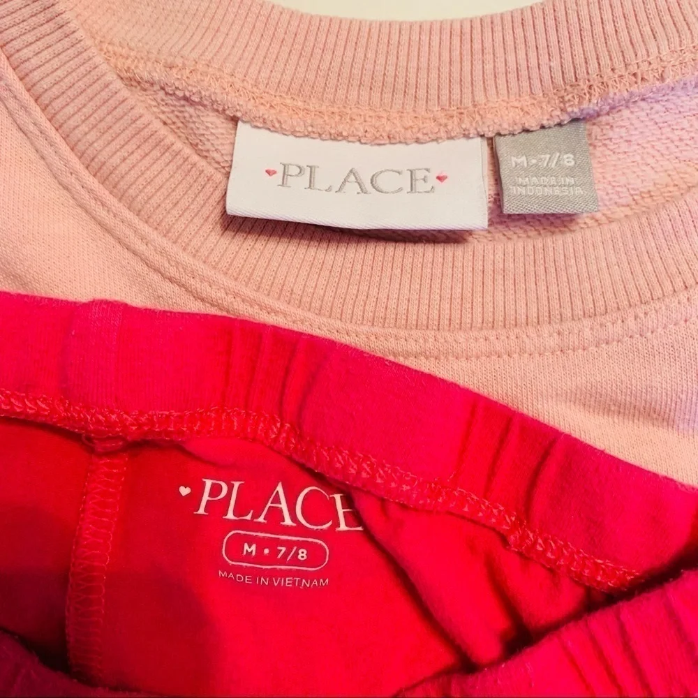 Children’s Place girl power pink pull over and leggings size medium 7/8